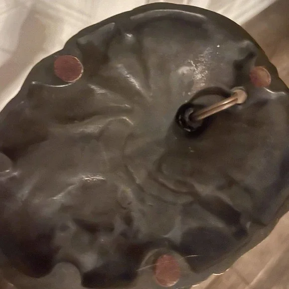 Vintage Gilbert Floral Tulip Lilly Pad Table Lamp USA Bronze Base RARE